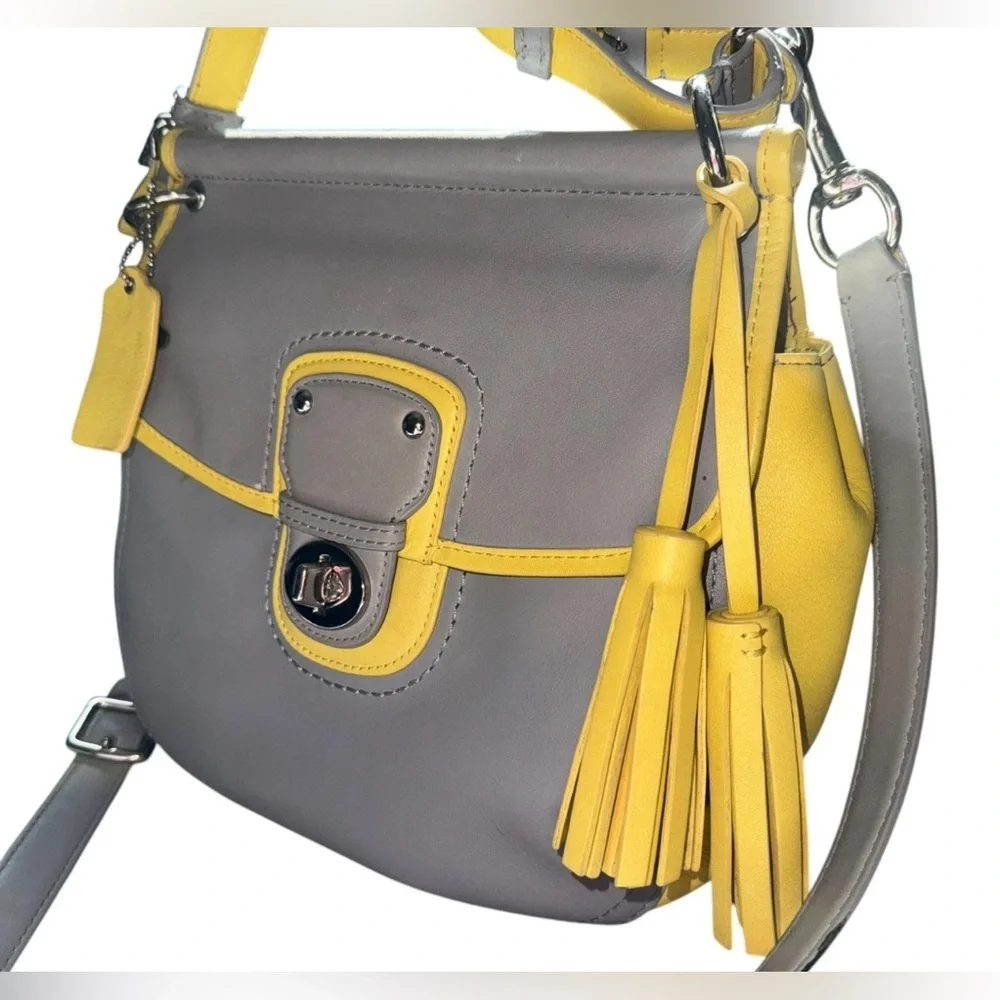 Coach Legacy Willis Archival Crossbody Bag - Gray/Yellow Handbag GUC - Picture 3 of 10